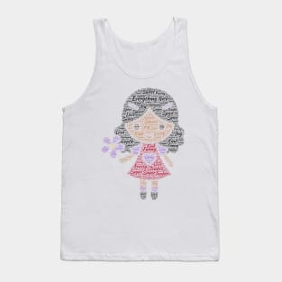 What are Little Girls made of Word Cloud Art Tank Top